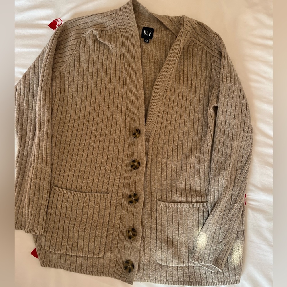 Gap Tan Cardigan, Oversized Fit